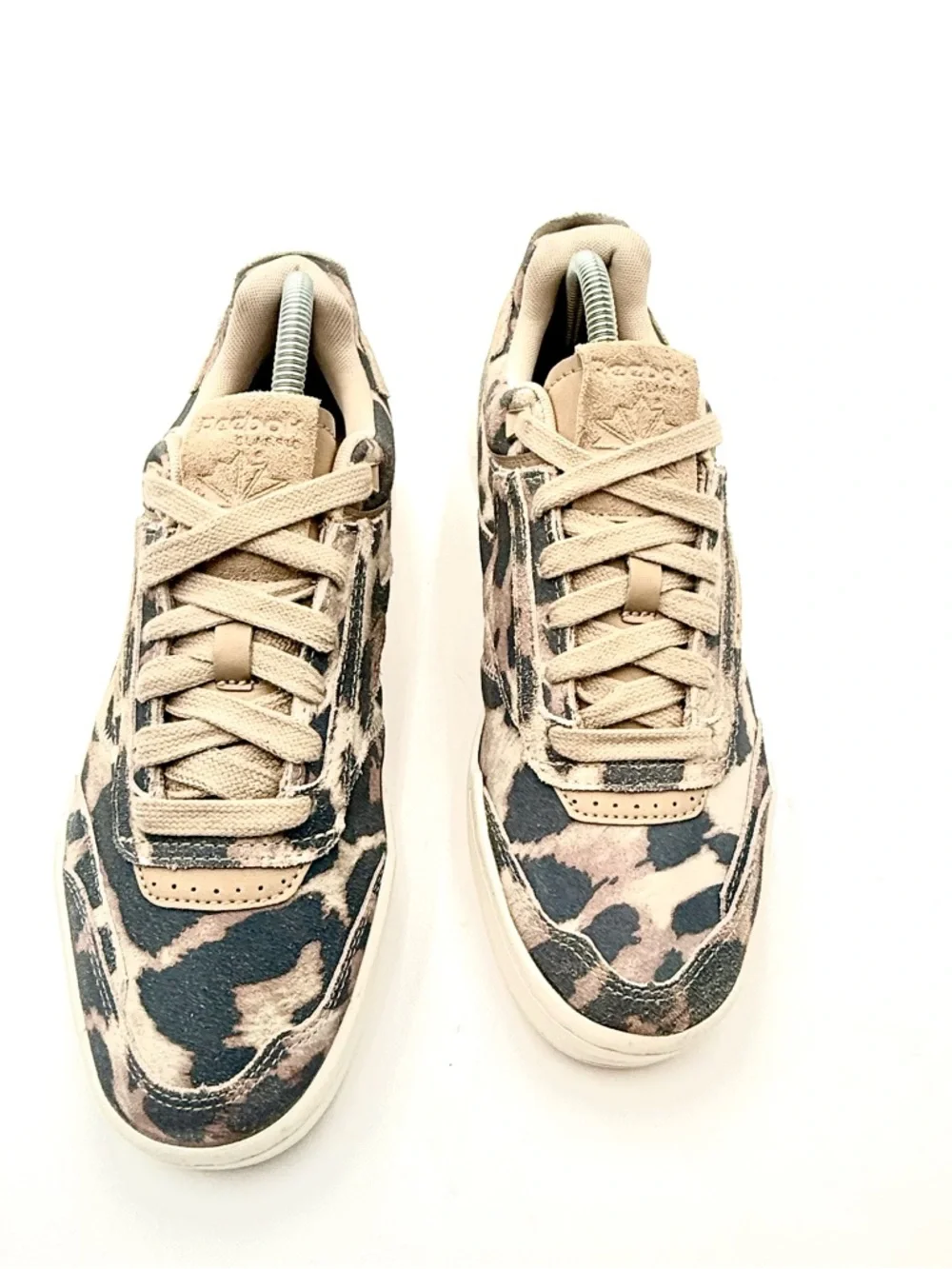 Reebok Women's‎ Leopard Print Low-Top Sneakers in Tan & Black
